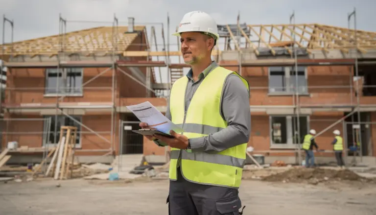 Bausachverständiger auf einer Baustelle in Leverkusen